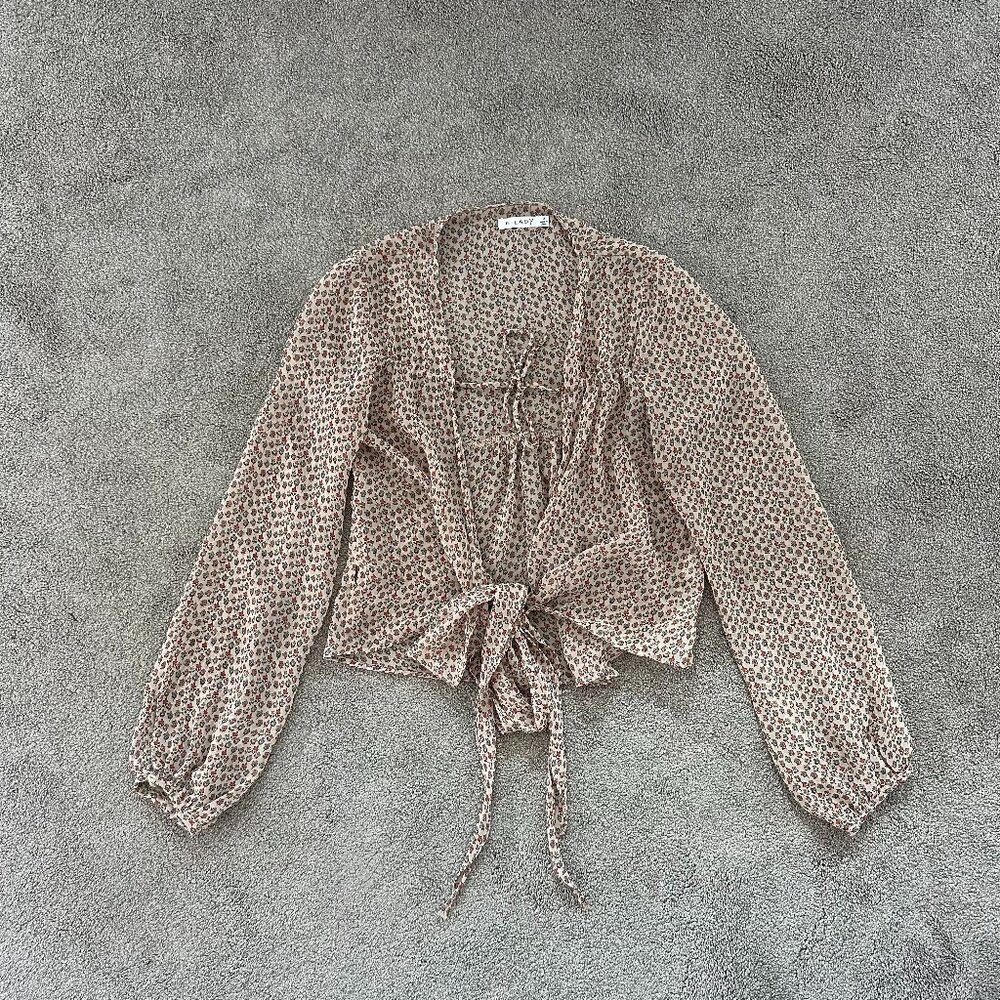 Boho 70s Front-tie Blouse